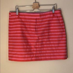NWT J.CREW Factory pink striped skirt. Sz 14